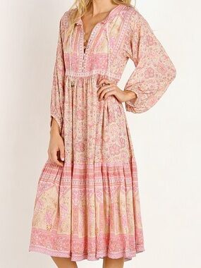 Spell & The Gypsy Collective Poinciana Gown | Pink Floral | Small